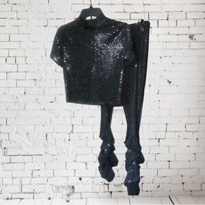 NWT 2 Piece Sequin Stack Pant Set